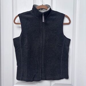 Charcoal Zip-Up Stretch Vest | GAP S